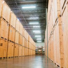 Storage in Montreal with wood crates