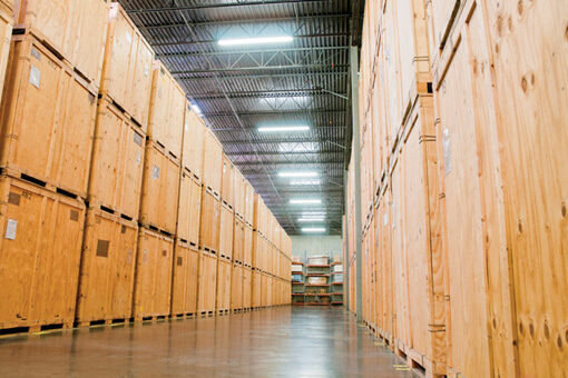 Storage in Montreal with wood crates